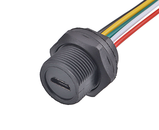 Micro USB Waterproof Socket IP67/IP68 Threaded