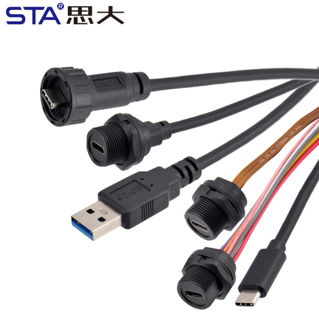 TYPE-C Waterproof Connector Cable Threaded IP67/IP68