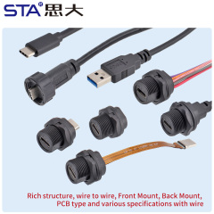 TYPE-C Waterproof Connector Cable Threaded IP67/IP68
