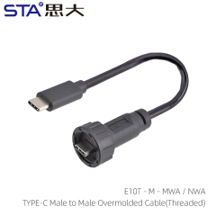 TYPE-C 3.0 Male to Male Overmolded Cable(Threaded)