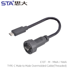 TYPE-C 3.1 Male to Male Overmolded Cable(Threaded)