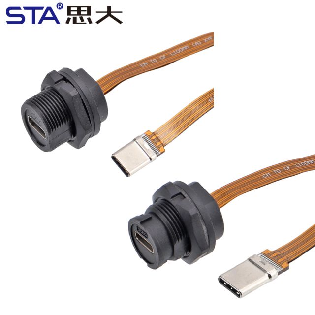 TYPE-C Female/Male FPC Flat cable 3.1 speed Connector IP67/IP68