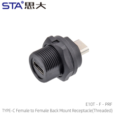 TYPE-C Female to Female Back Mount Receptacle(Threaded)