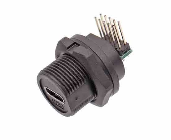 TYPE-C Waterproof Socket Threaded IP67/IP68