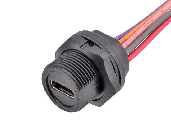 TYPE-C Waterproof Socket Threaded IP67/IP68