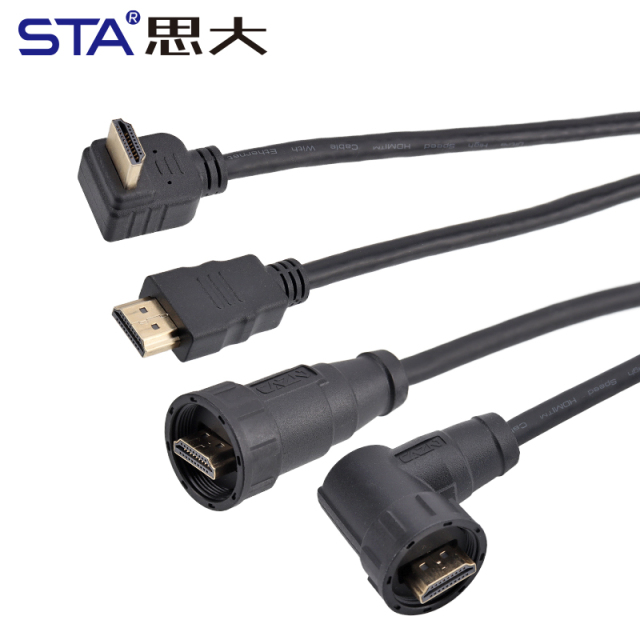 HDMI Waterproof Threaded Overmolded Plug Cable IP67 (4K / 8K)