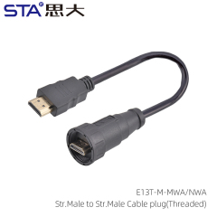 HDMI Straight Male to Straight.Male Cable plug(Threaded)