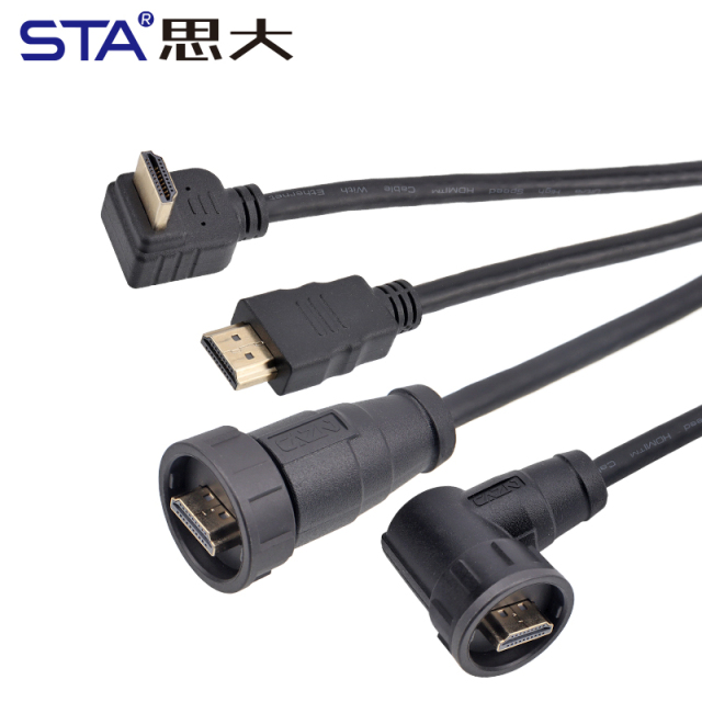 HDMI Bayonet Waterproof Connector Overmolded Plug Cable IP67