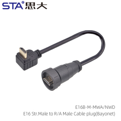 HDMI Straight Male to R/A Male Cable plug(Bayonet)