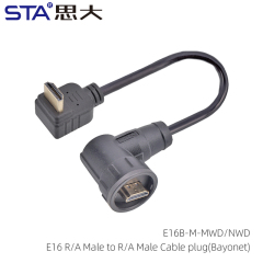 HDMI R/A Male to R/A Male Cable plug(Bayonet)