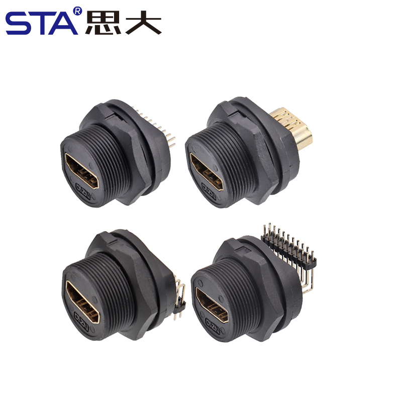 HDMI Threaded Waterproof Back Mount Receptacle IP67