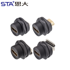 HDMI Threaded Waterproof Back Mount Receptacle IP67