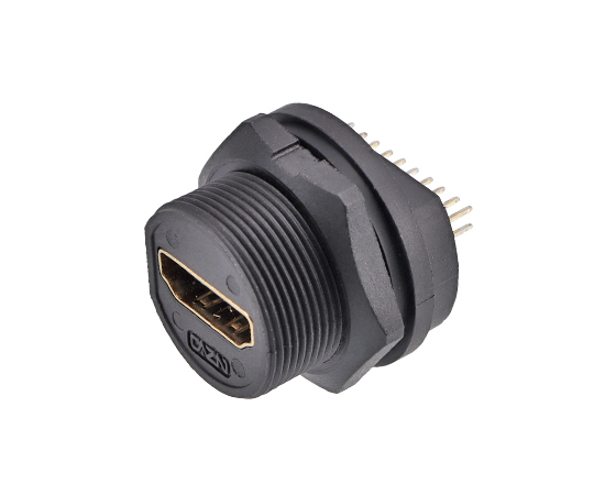 HDMI Threaded Waterproof Back Mount Receptacle IP67