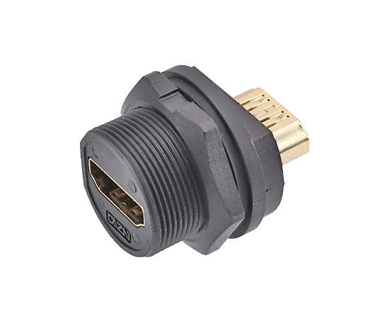 HDMI Threaded Waterproof Back Mount Receptacle IP67