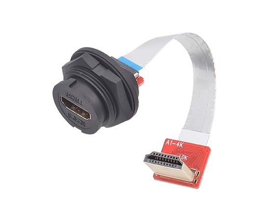 HDMI Bayonet Female Back Mount to HDMI Male FFC Cable