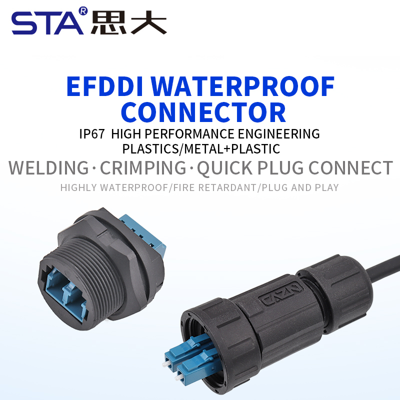 FDDI Single-mode Plastic Waterproof Plug Threaded