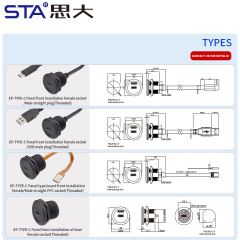 EP Type-C Waterproof Panel Mount Connector IP67/IP68