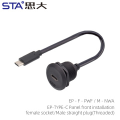 EP TYPE-C Panel front installation female socket/Male straight plug(Threaded) EP Type-C3.0