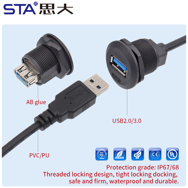 EP USB Waterproof Panel Connector IP67/IP68