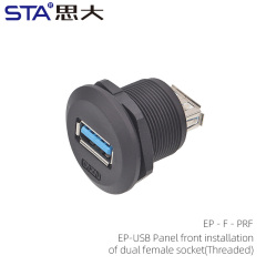EP-USB Panel front installation of dual female socket(Threaded)