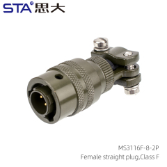 MS3116F-8-2P Straight Plug