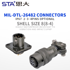 MIL-DTL-26482 8-Shell 4-Pin Plug Receptacle Circular Connector