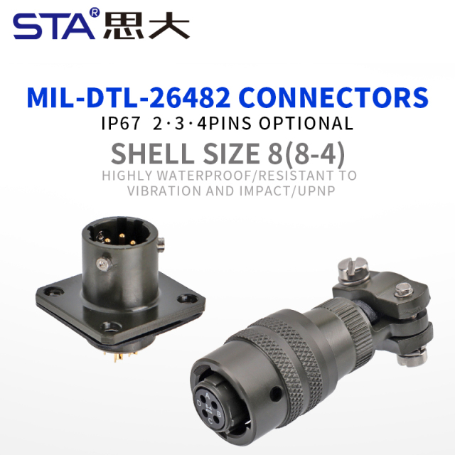 MIL-DTL-26482 8-Shell 4-Pin Plug Receptacle Circular Connector