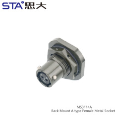 MS3114A-8-2S Back Mount Female Metal Socket