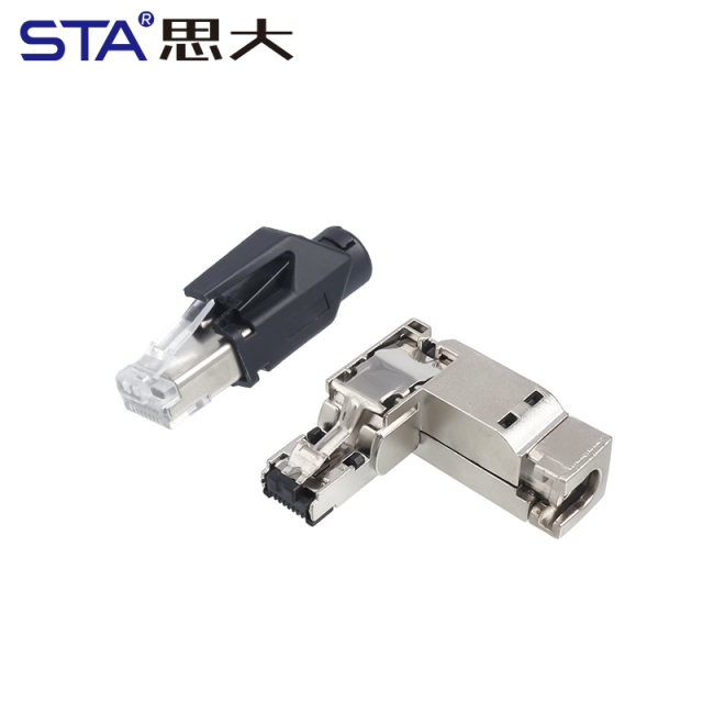 Industrial RJ45 Ethernet Connector | Crimp-free Cat6A Cat6 Plug