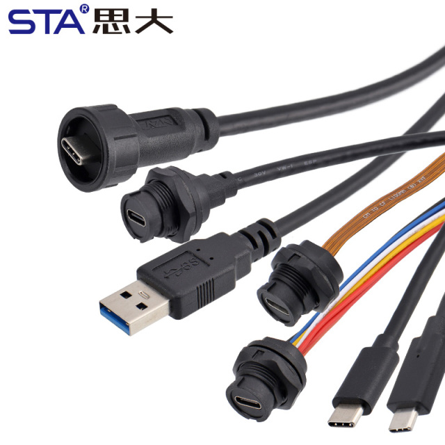 TYPE-C Waterproof Connector Cable Threaded IP67/IP68