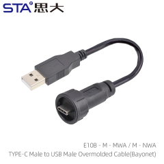 TYPE-C Male to USB2.0 Male Overmolded Cable(Bayonet)