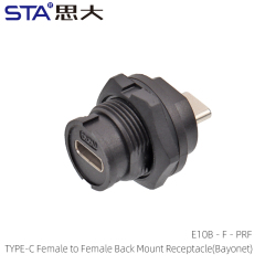 Type-C Bayonet Receptacle | USB 3.1 IP68 Back Mount Socket