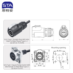 SL16 USB Type-C Waterproof Connector IP68 | USB 3.1 Speed