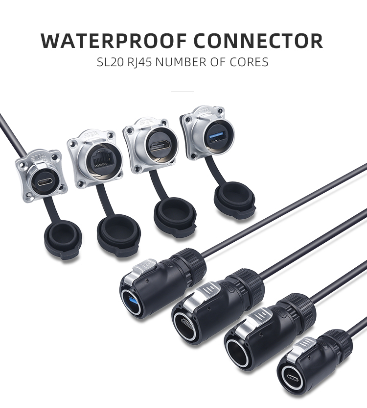 Waterproof RJ45 Connector SL20 | CAT6a CAT5e Industrial Ethernet