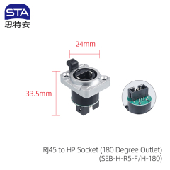RJ45 to HP Socket (180 Degree Outlet)