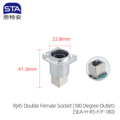 RJ45 Double Female Socket (180 Degree Outlet)