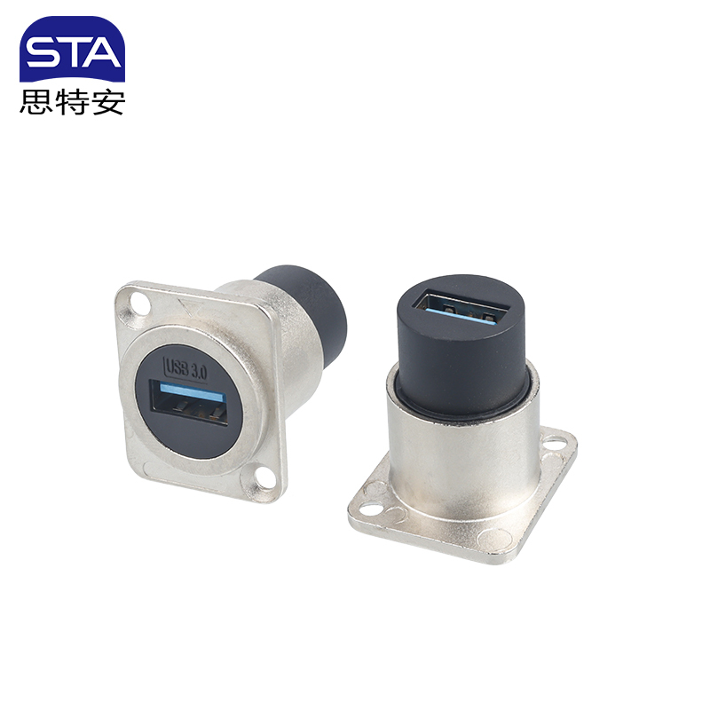 SE USB 3.0 Waterproof Double Female Socket IP65 | Panel Mount
