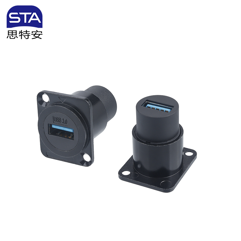 SE USB 3.0 Waterproof Double Female Socket IP65 | Panel Mount