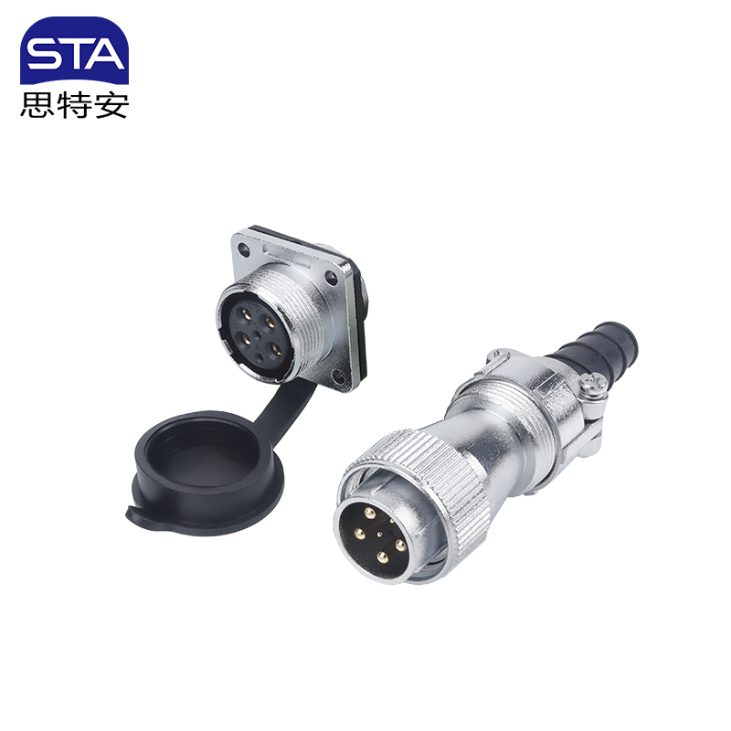 SD16 Industrial IP65 Metal Connector | High-Current Threaded Plug