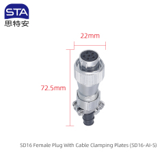 Female Plug With Cable Clamping Plates
