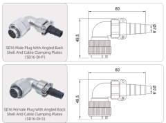 SD16 Industrial IP65 Metal Connector | High-Current Threaded Plug