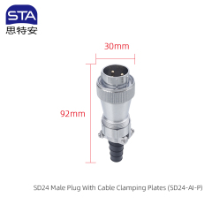 Male Plug With Cable Clamping Plates