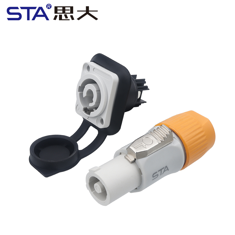 SNP Powercon Connector: 3 Pin 20A 250V Lockable Power-In/Out Plug