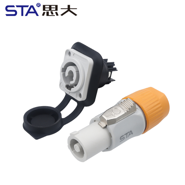 SNP Powercon Connector: 3 Pin 20A 250V Lockable Power-In/Out Plug