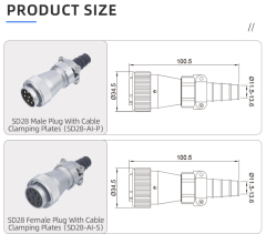 SD28 Connector: IP65 Heavy-Duty Metal Threaded Waterproof Plug & Receptacle