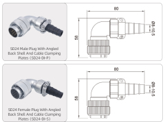 SD24 Connector: IP65 Metal Threaded Waterproof Aviation Plug & Receptacle