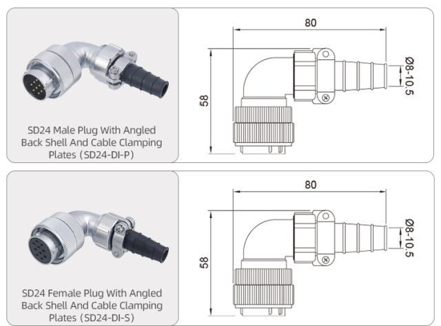 SD24 Connector: IP65 Metal Threaded Waterproof Aviation Plug & Receptacle