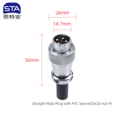Straight Male Plug with PVC Sleeve