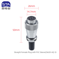 Straight Female Plug with PVC Sleeve