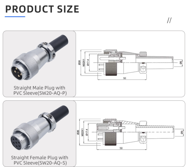 SW20 Connector: IP67 Metal Threaded Shielded Aviation Plug & Receptacle